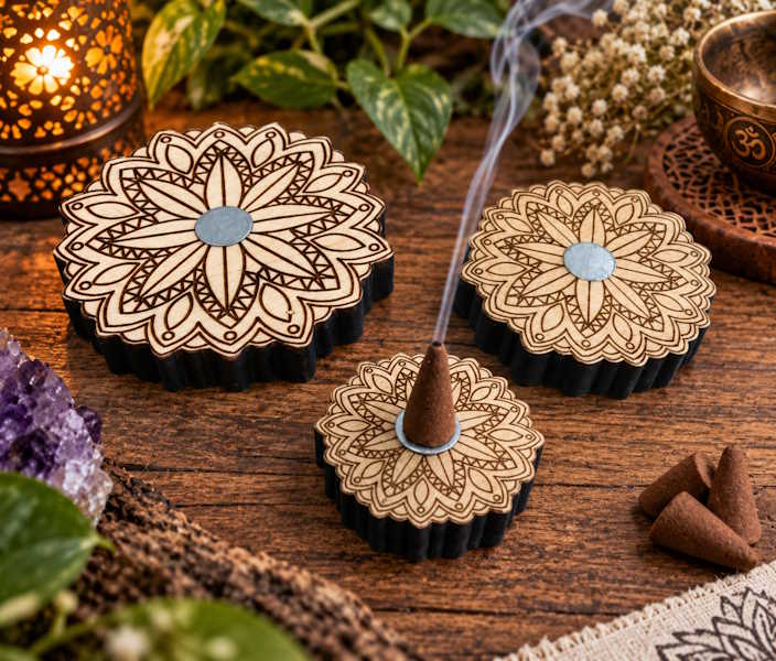 Incensario Conos Mandala Flor